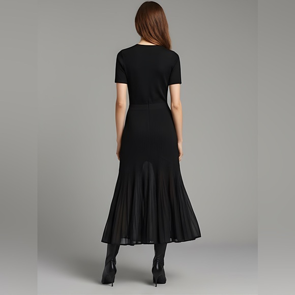 Mesh Pleated Sweater Skirt Black - Picture 5 of 14